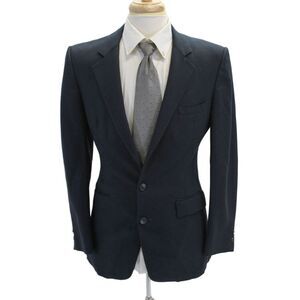 Hardy Amies Mens Two Button Long Sleeves Blazer Jacket Navy Blue  Size 36